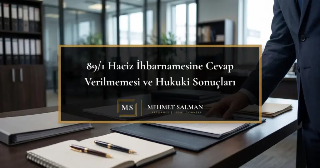 89/1 haciz ihbarnamesine cevap verilmemesi ve hukuki sonuçları hakkında hukuki rehber kapak görseli